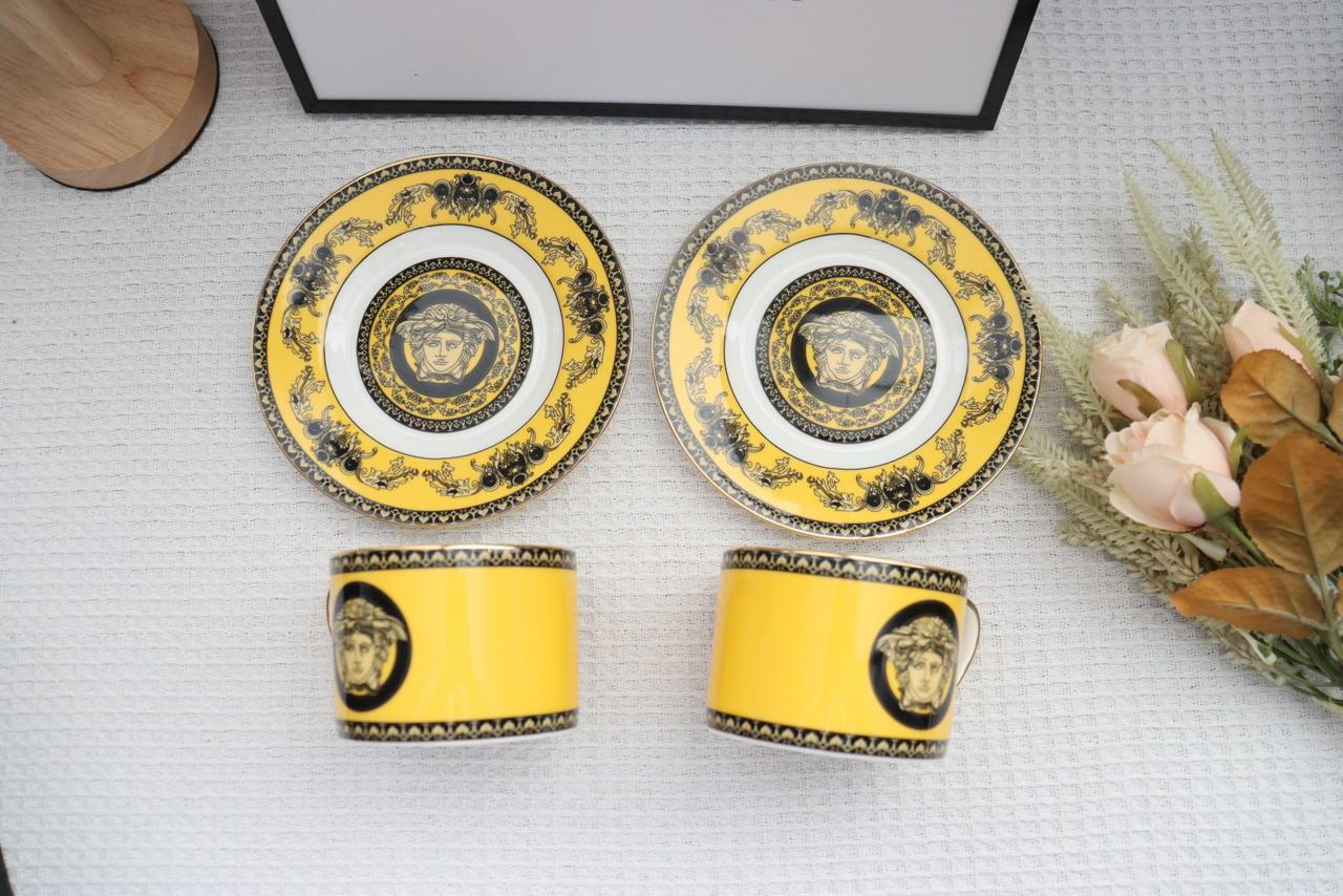 Versace Tea set of two cups many colors available